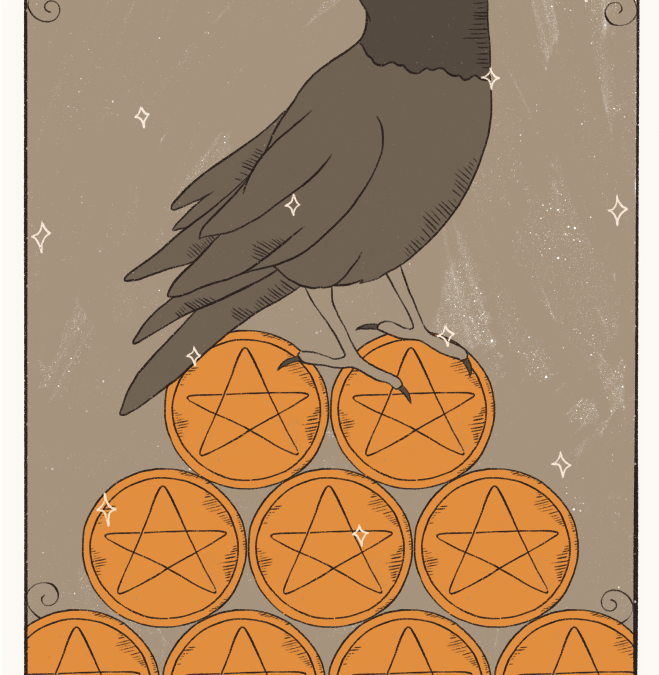 Nine of Pentacles Tarot card