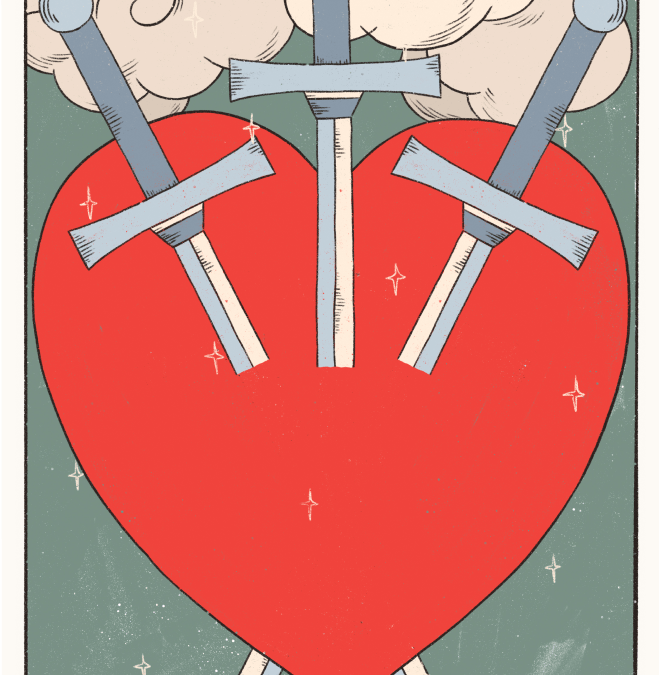 Three of Swords Tarot card