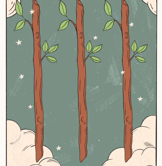 Three of Wands Tarot card